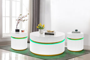 Tavita White 3-Piece Round Coffee Table Set