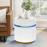 Tavita White 19.5" Round Side Table