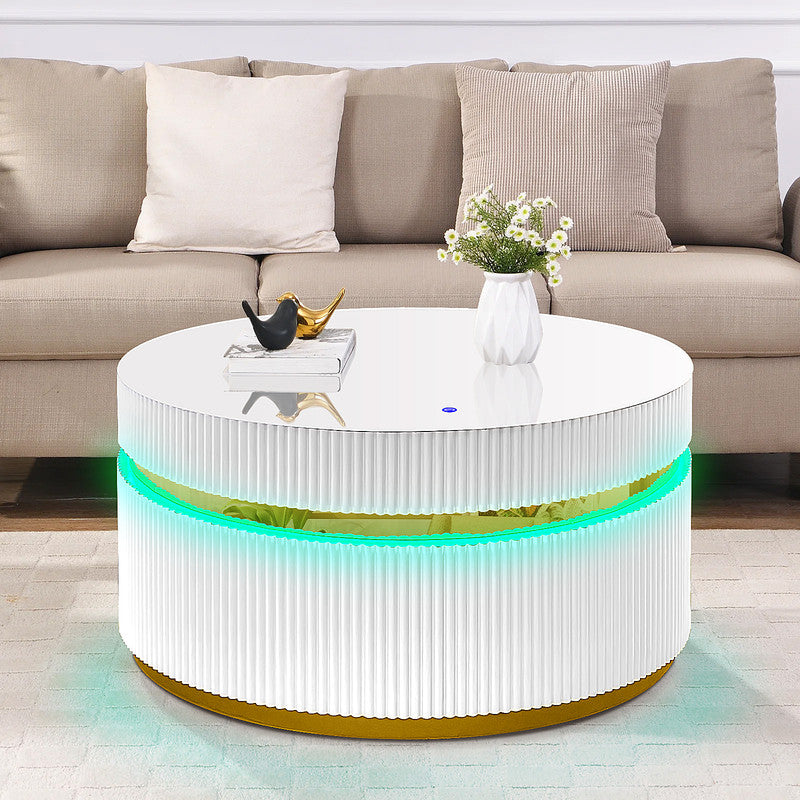 Tavita White 39" Round Coffee Table