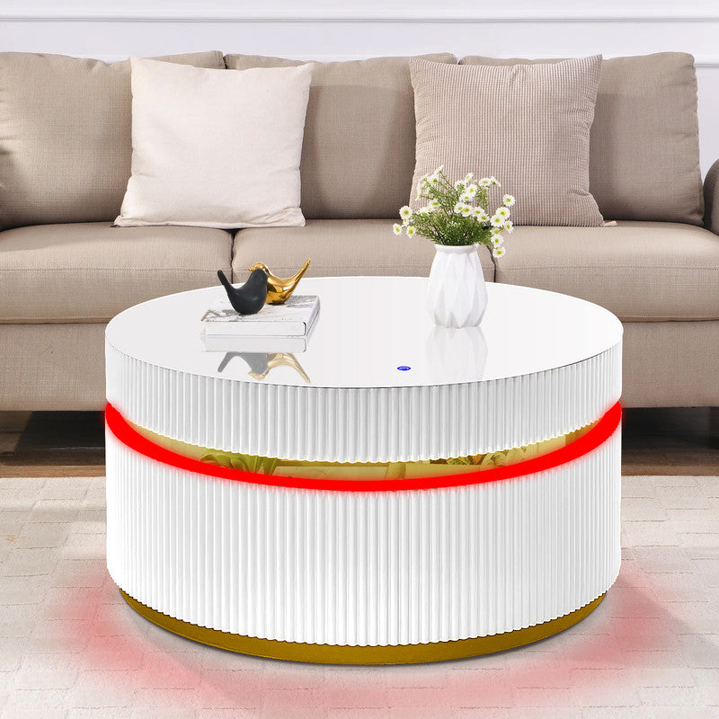 Tavita White 39" Round Coffee Table