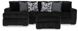 Midnight-Madness Onyx 2-Piece Sectional and Ottoman