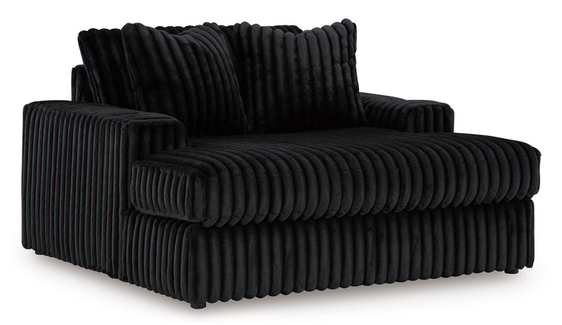 Midnight-Madness Onyx Corduroy Oversized Chaise - Ornate Home