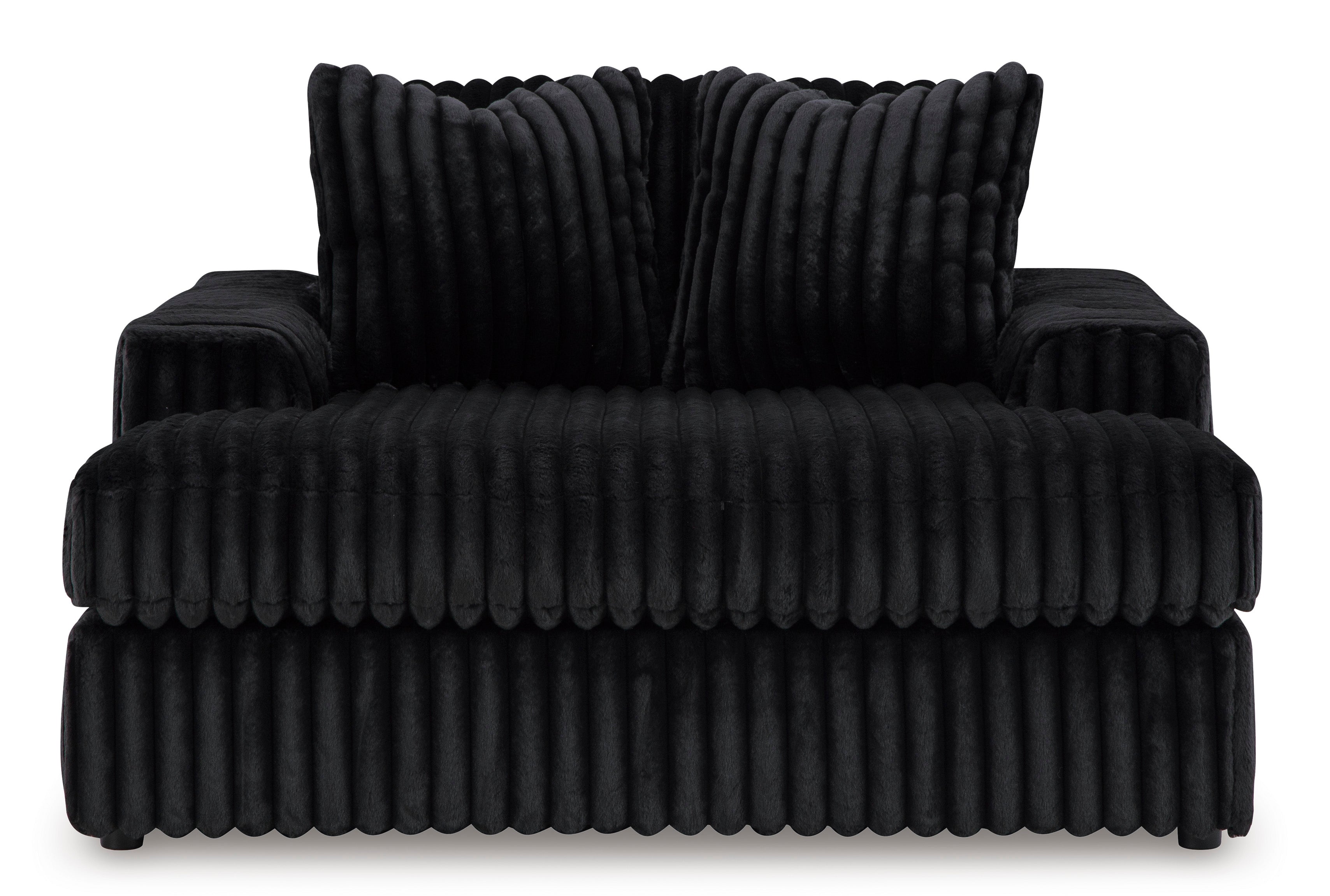 Midnight-Madness Onyx Corduroy Oversized Chaise - Ornate Home