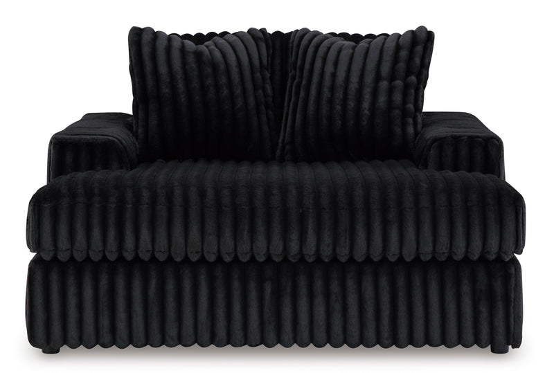 Midnight-Madness Onyx Corduroy 2-Piece RAF Chaise Sectional - Ornate Home