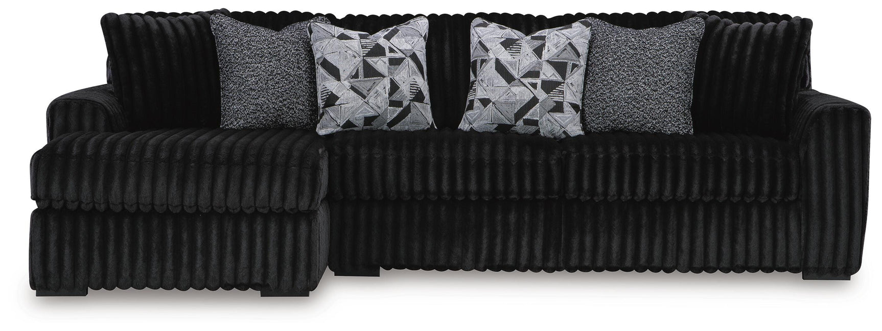 Midnight-Madness Onyx 3-Piece Sectional with LAF Chaise