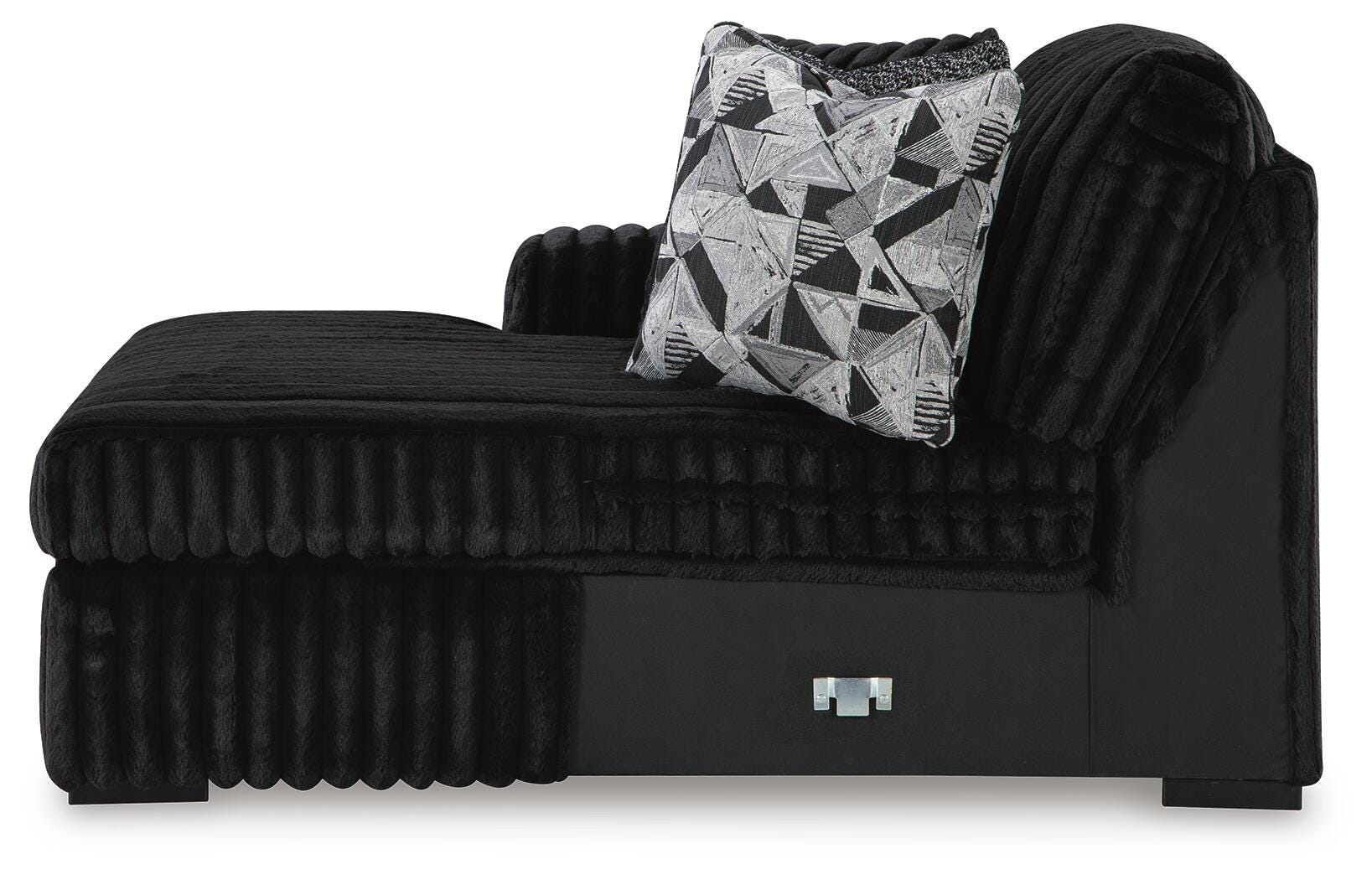 Midnight-Madness Onyx 2-Piece Sectional and Ottoman