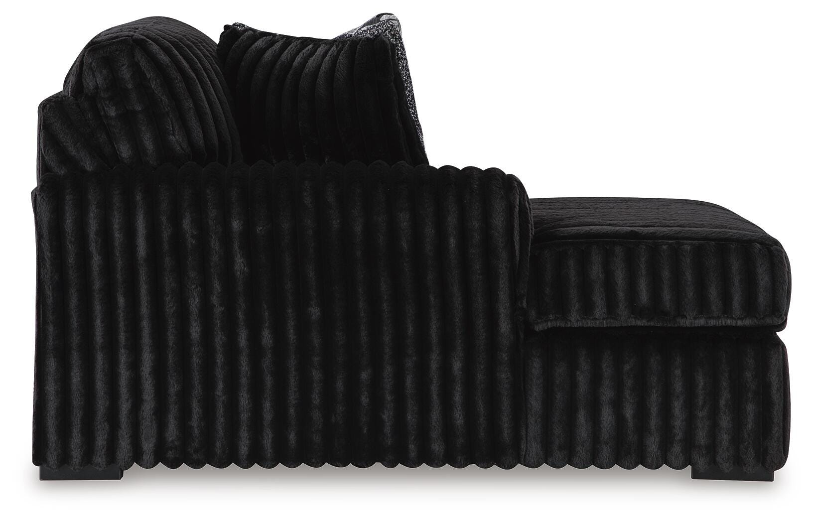 Midnight-Madness Onyx 2-Piece Sectional and Ottoman