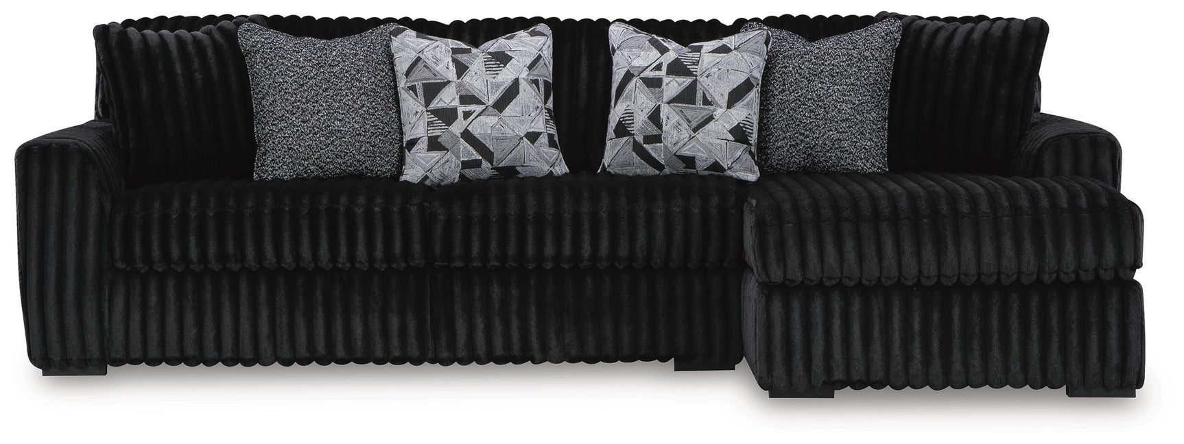 Midnight-Madness Onyx 3-Piece Sectional with RAF Chaise (Online Special Price)