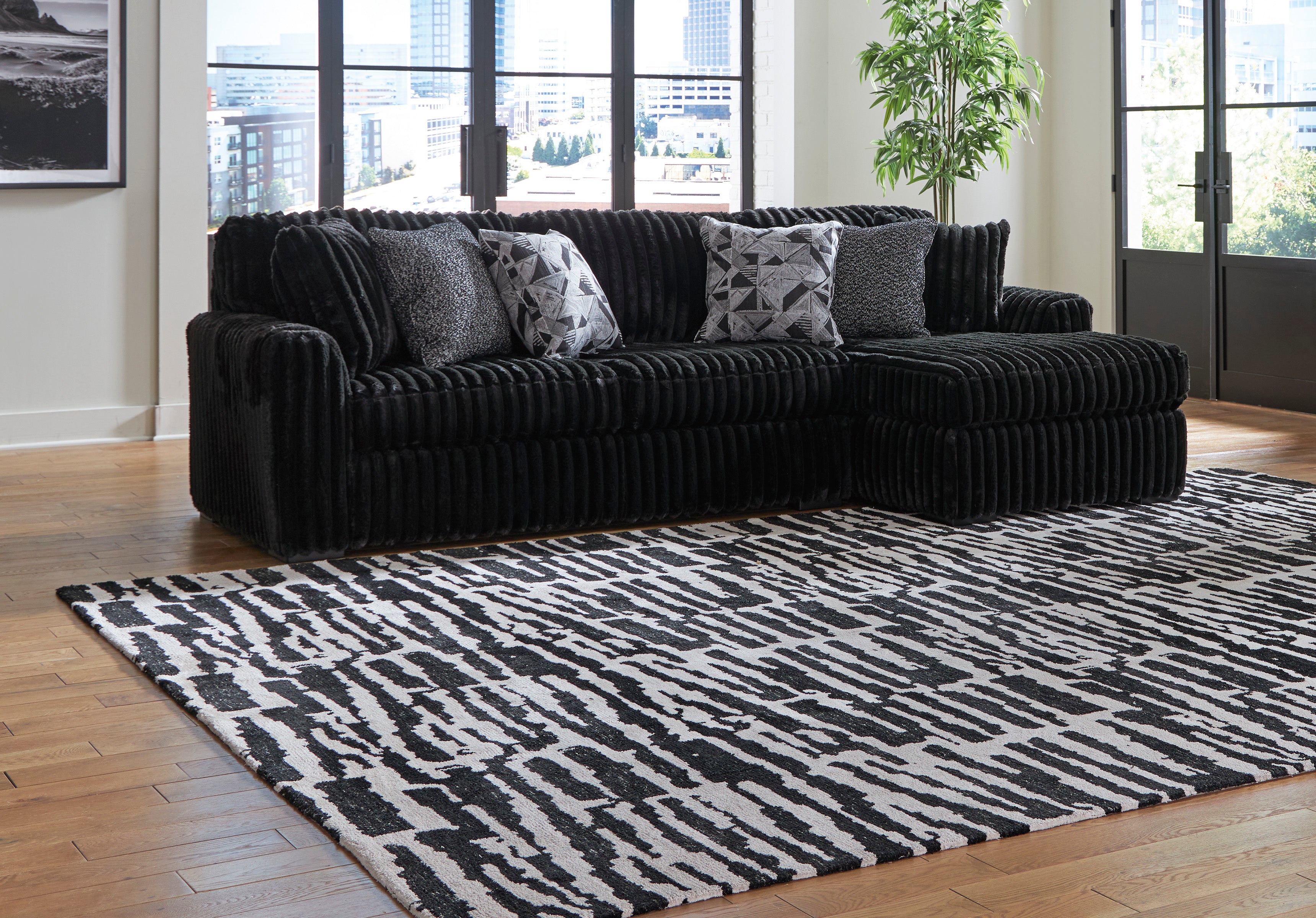 Midnight-Madness Onyx Corduroy Modular Sectional Units - Create your own Style - Ornate Home