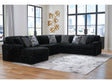 Midnight-Madness Onyx Corduroy 4-Piece LAF Chaise Sectional - Ornate Home