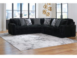 Midnight-Madness Onyx Corduroy 3-Piece Symmetrical Sectional - Ornate Home