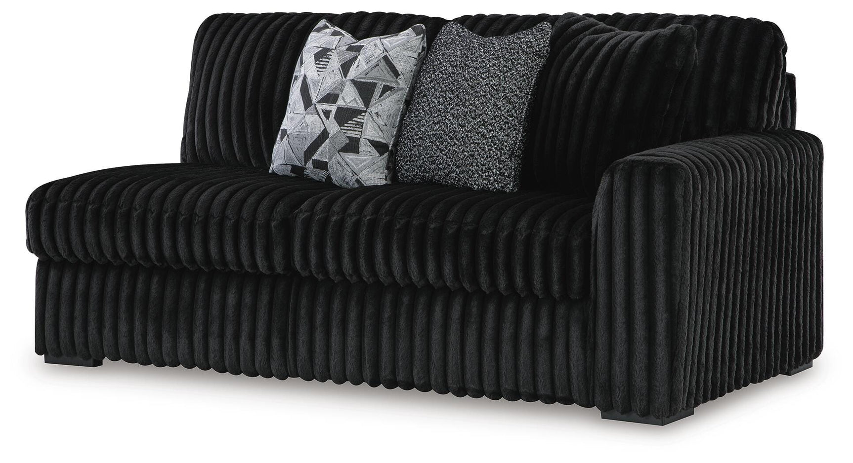 Midnight-Madness Onyx 2-Piece Sectional and Ottoman