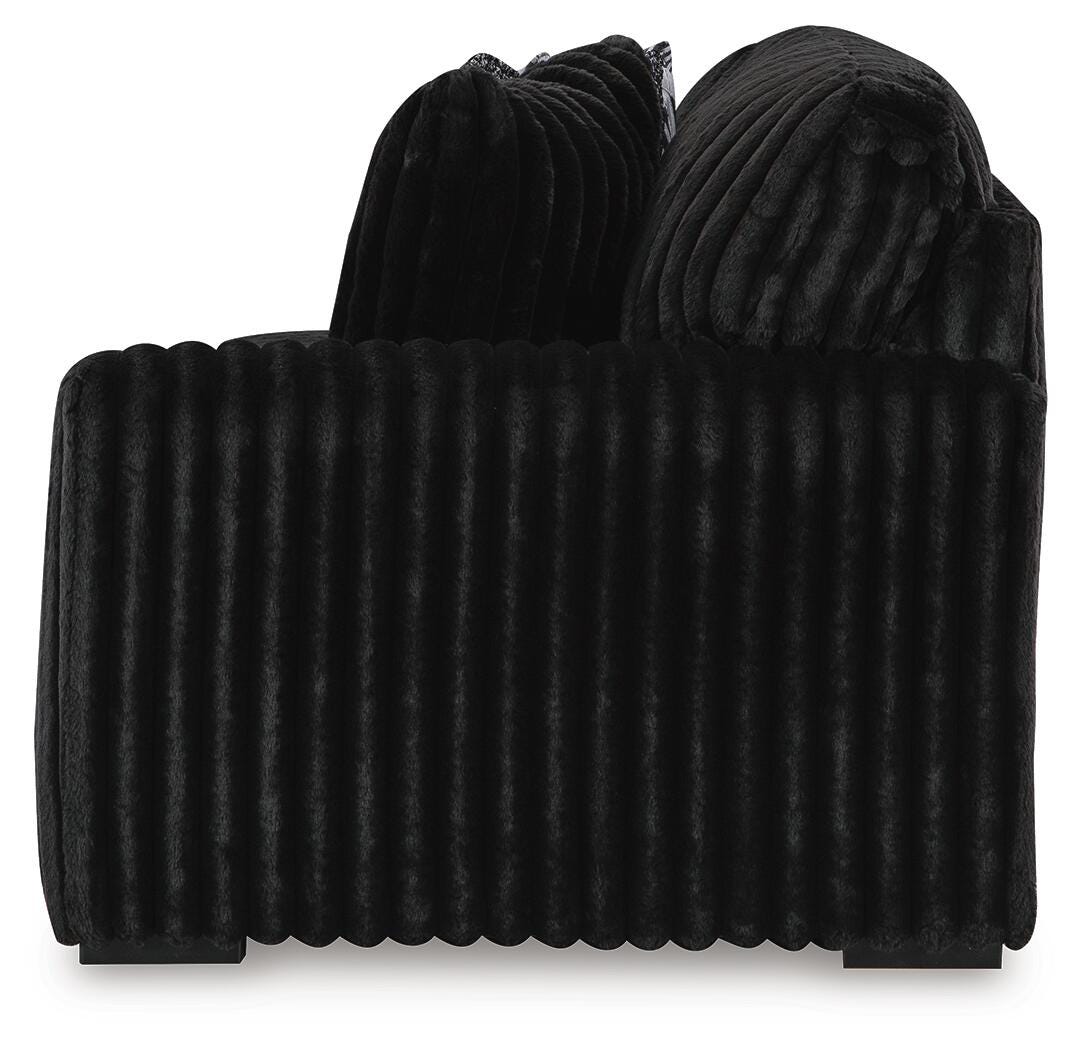 Midnight-Madness Onyx 2-Piece Sectional and Ottoman