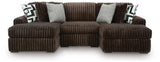 Midnight-Madness Chocolate 3-Piece Double Chaise Sectional