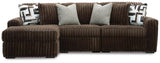 Midnight-Madness Chocolate 3-Piece Sectional with LAF Chaise (Online Special Price)