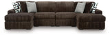 Midnight-Madness Chocolate 4-Piece Double Chaise Sectional