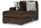 Midnight-Madness Chocolate 3-Piece Sectional, Oversized Chair and Ottoman (Online Special Price)