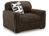 Midnight-Madness Chocolate 3-Piece Sectional, Oversized Chair and Ottoman (Online Special Price)