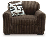 Midnight-Madness Chocolate 3-Piece Sectional, Oversized Chair and Ottoman (Online Special Price)