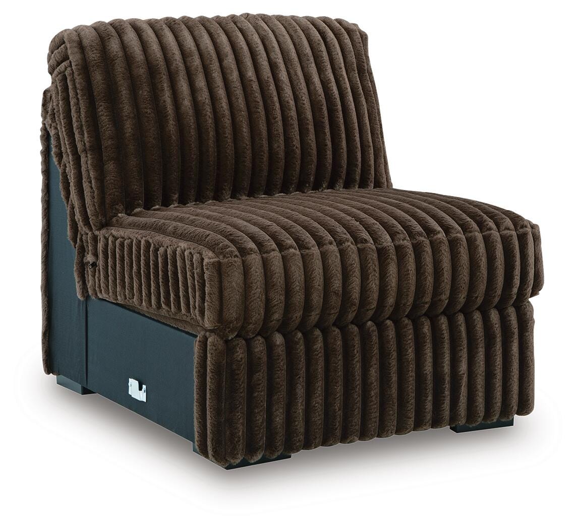 Midnight-Madness Chocolate 3-Piece Sectional, Oversized Chair and Ottoman (Online Special Price)