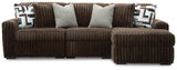 Midnight-Madness Chocolate 3-Piece Sectional with Chaise (Online Special Price)