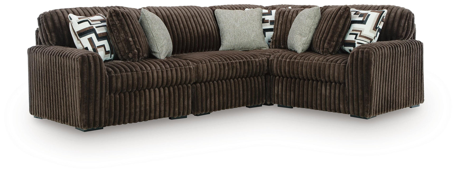 Midnight-Madness Chocolate 4-Piece Sectional