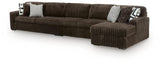 Midnight-Madness Chocolate 3-Piece Sectional with RAF Chaise