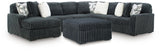 Midnight-Madness Gunmetal 4-Piece Sectional and Ottoman (Online Special Price)