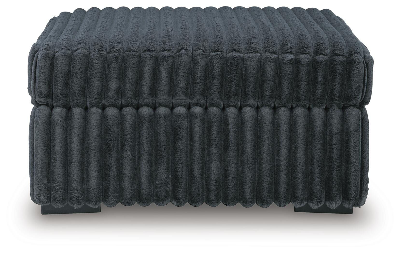 Midnight-Madness Gunmetal Oversized Chair and Ottoman