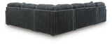 Midnight-Madness Gunmetal 4-Piece Sectional and Ottoman (Online Special Price)