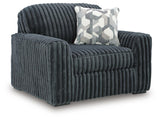 Midnight-Madness Gunmetal Oversized Chair and Ottoman
