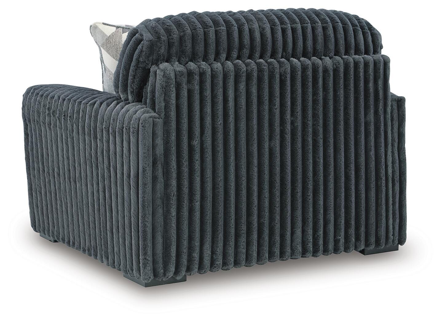 Midnight-Madness Gunmetal Oversized Chair and Ottoman