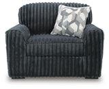 Midnight-Madness Gunmetal Oversized Chair and Ottoman