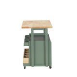 Harper Natural/Green Kitchen Cart