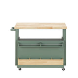 Harper Natural/Green Kitchen Cart