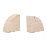 Lucca Tan Travertine Half Dome Bookends (Set of 2)