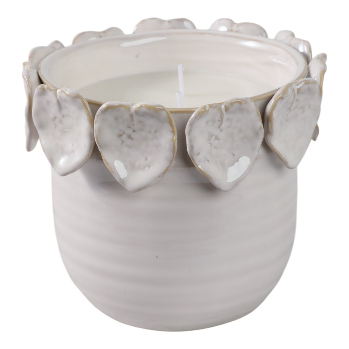 Old Adobe Ivory Wood Sage and Sea Salt Applique Candle