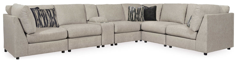 Kellway Bisque 7pc Sectional Sofa w/ Storage Console - Ornate Home
