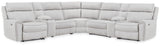 Grafton Pike Pearl/Ash 7-Piece Reclining Sectional with Storage Consoles (Online Special Price)