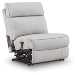 Grafton Pike Pearl/Ash 7-Piece Reclining Sectional with Storage Consoles
