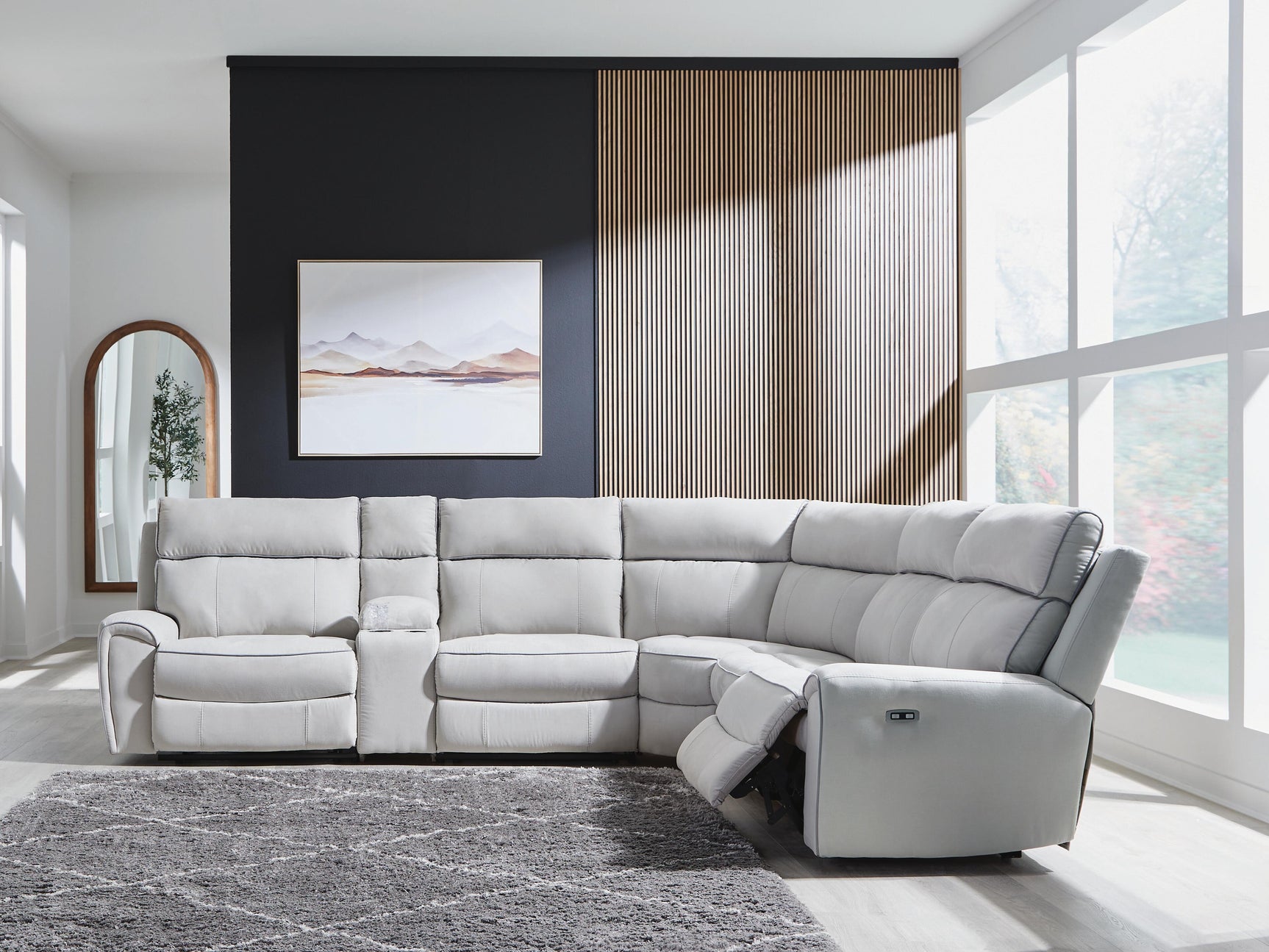 Grafton Pike Pearl/Ash 6-Piece Power Reclining Sectional