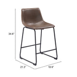 Smart Vintage Espresso Counter Stool (Set of 2)