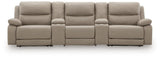 Narwhal Place Pebble 5-Piece Reclining Sectional with Storage Consoles
