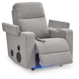 Landdin Pewter Power Glider Recliner with Audio System