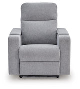 Landdin Pewter Power Glider Recliner with Audio System