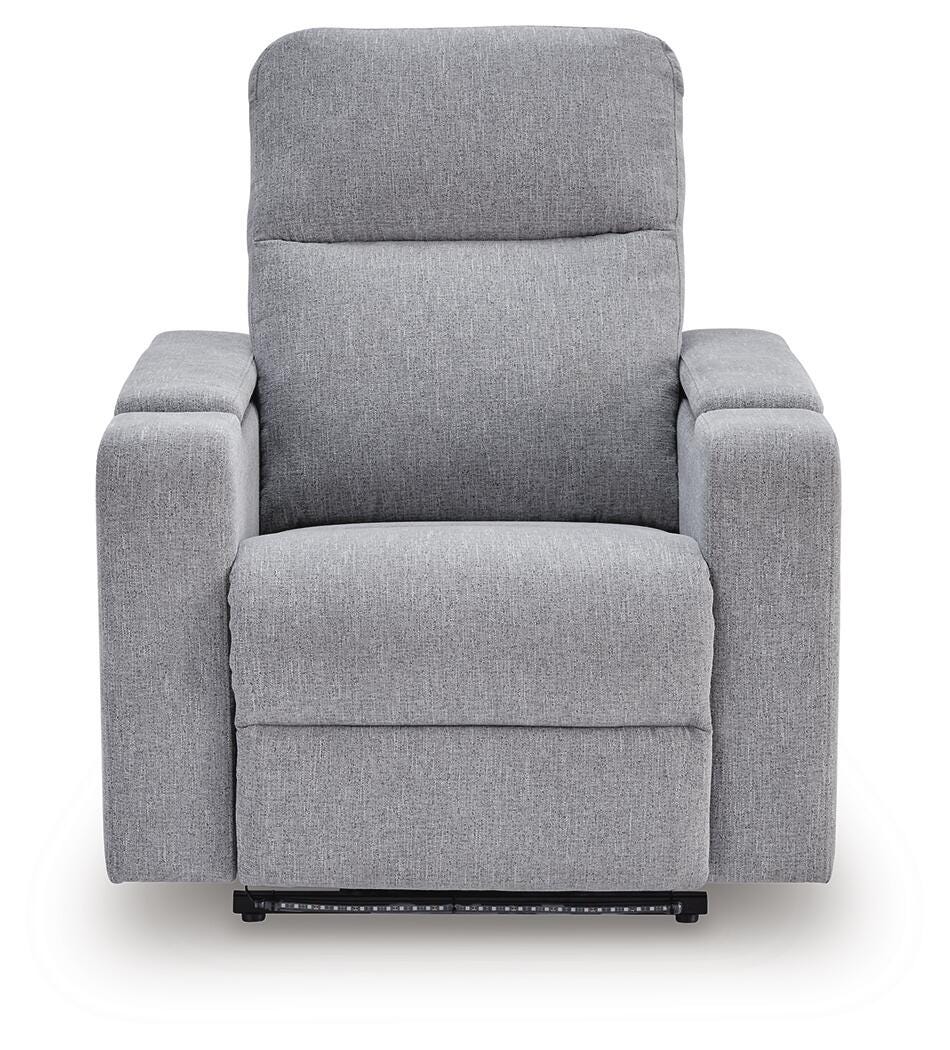 Landdin Pewter Power Glider Recliner with Audio System