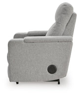 Landdin Pewter Power Glider Recliner with Audio System