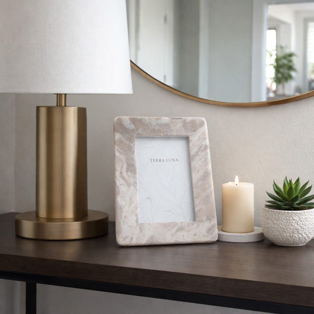 Farmington Tan Curved Edge Marble Frame