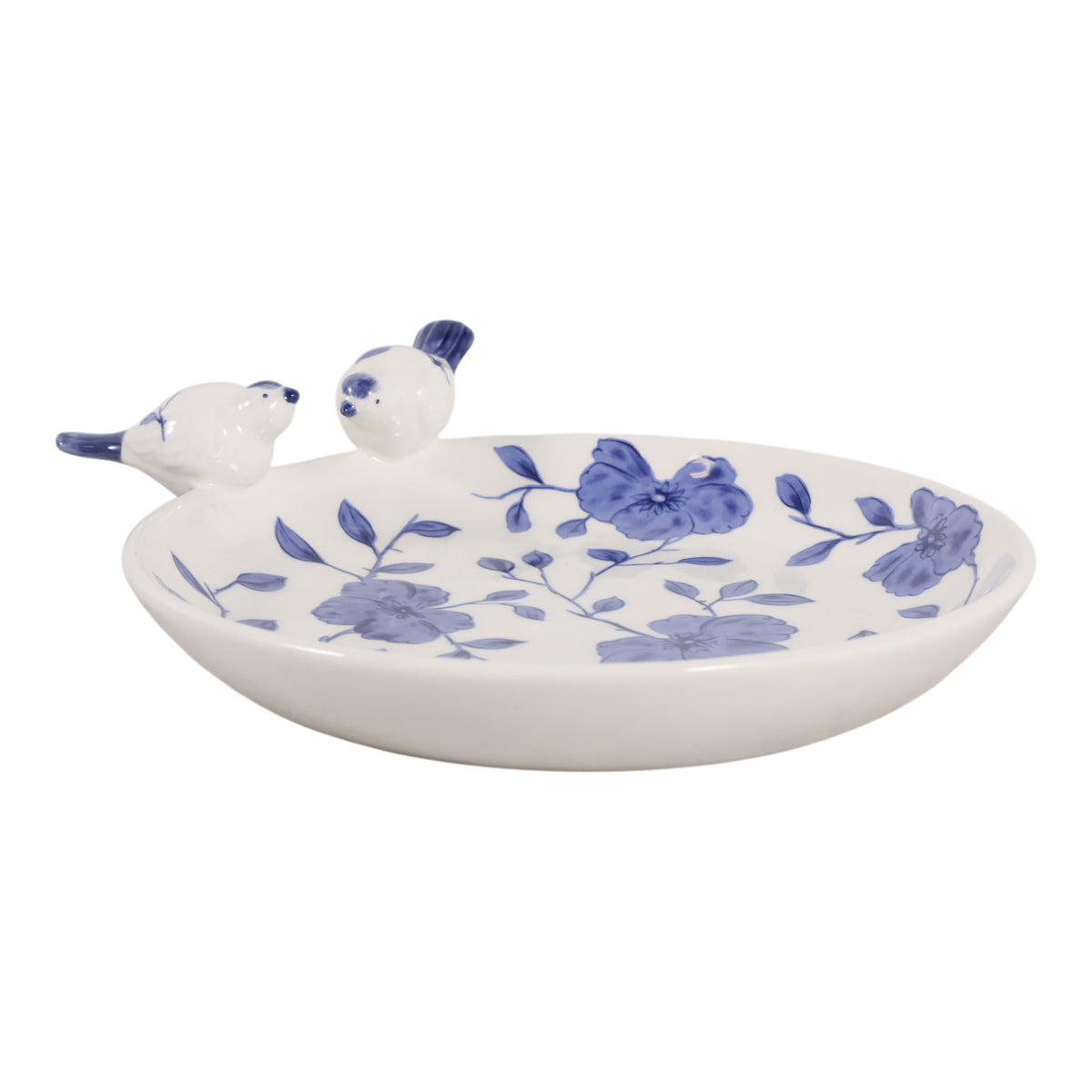 Foleymill Blue/White Floral Cinoiserie Bird Bath Birding