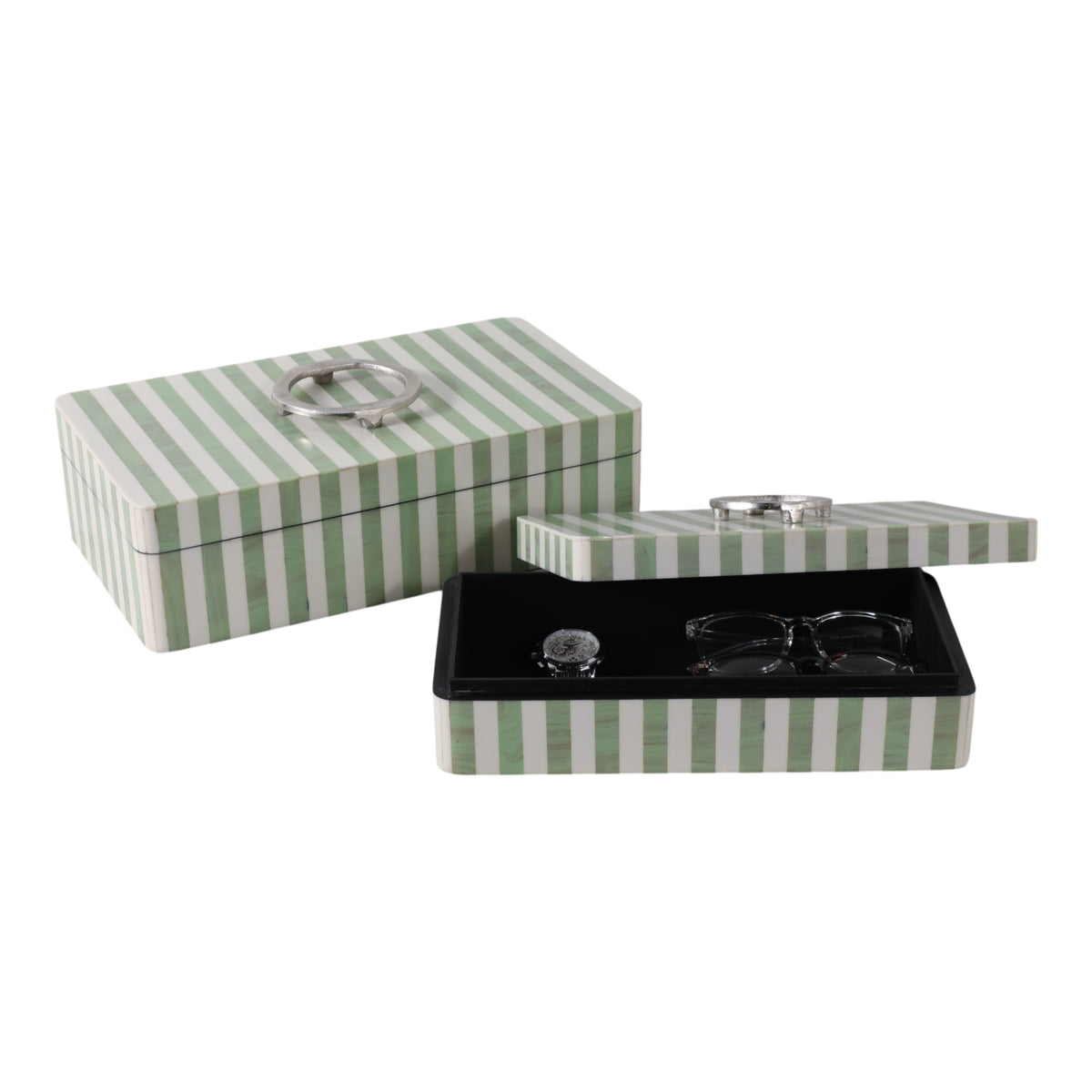 Deckerworth Green/Ivory Boxes (Set of 2)